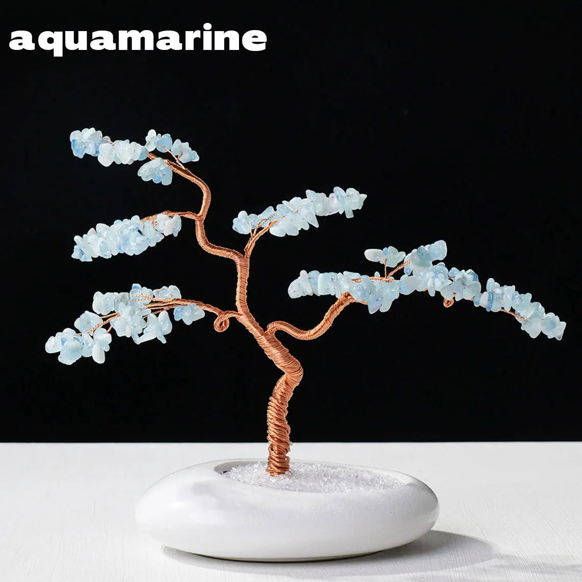 Arbre en Cristal Naturel – aigue marine