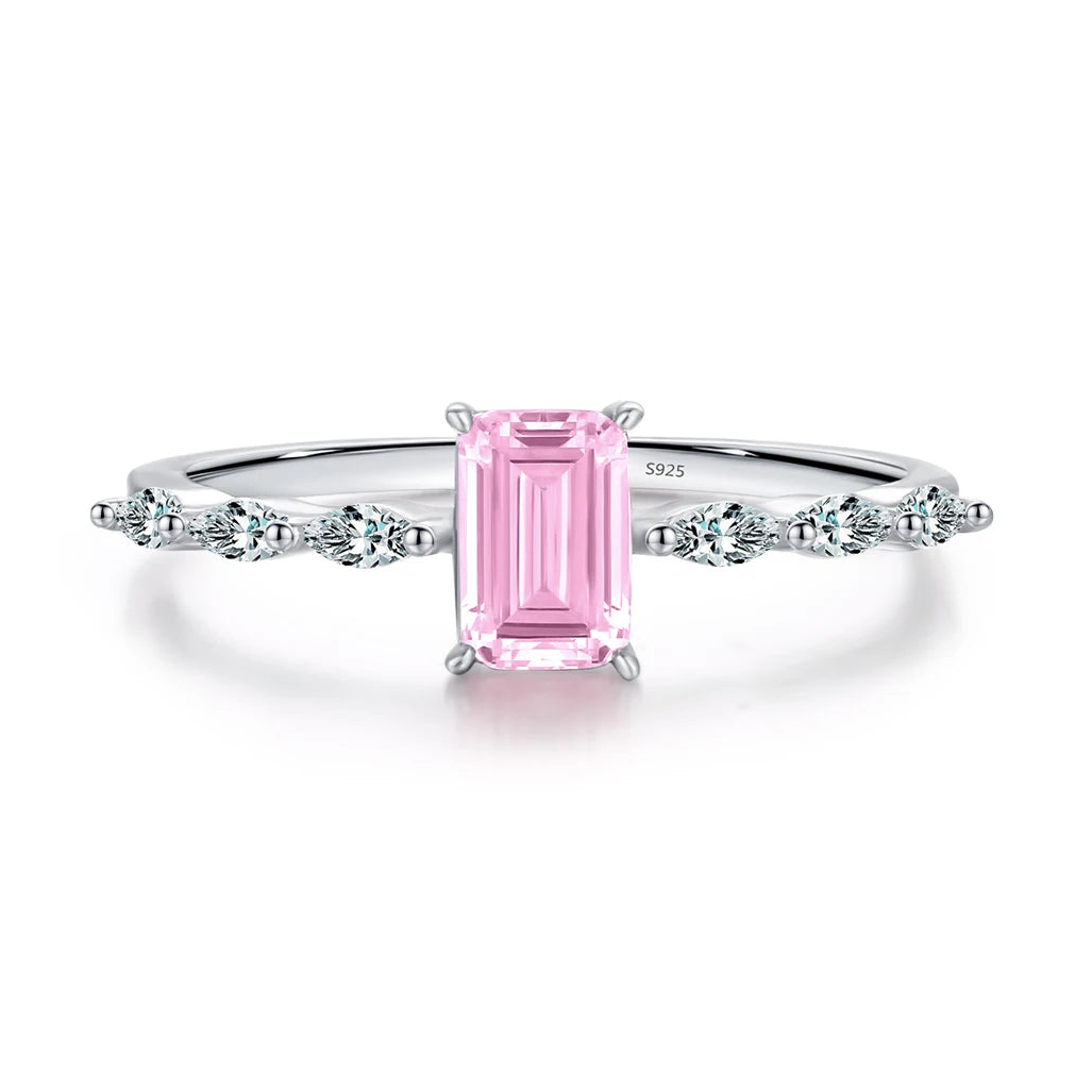 Bague en Argent 925 avec Zircon Rose