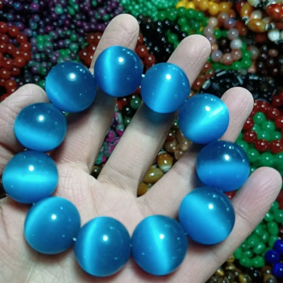 Bracelet Opale Naturelle Multicolore – Énergie, Élégance Bleu