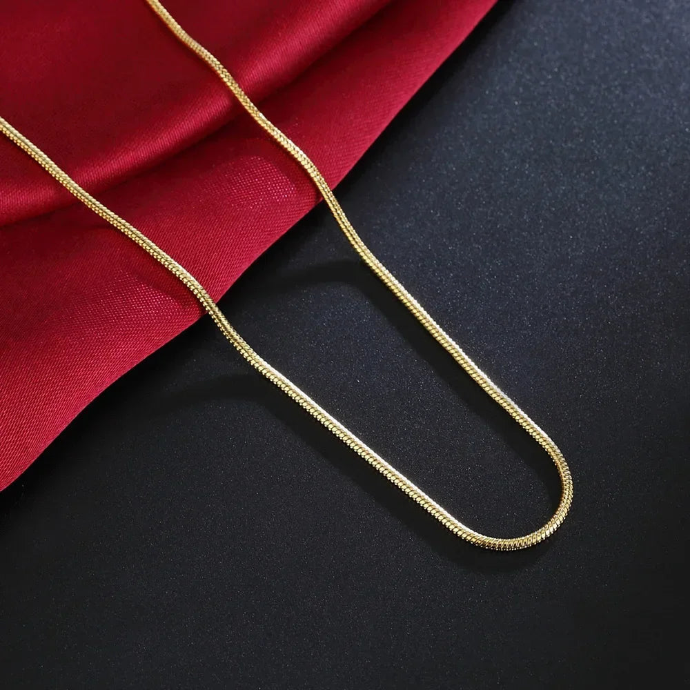 Collier Chaine Serpent 2mm en Or 18K – Élégance Fluide