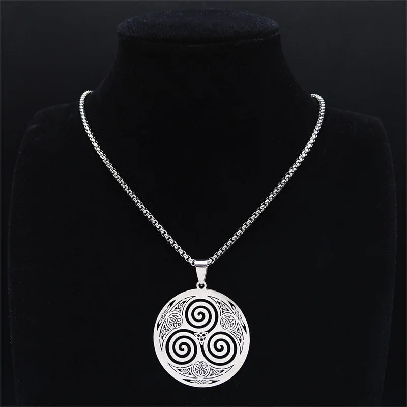 Collier Triskèle Celtique en Acier Inoxydable