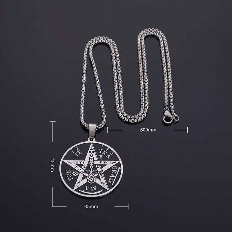 Guide taille Collier Pentagramme en Acier Inoxydable