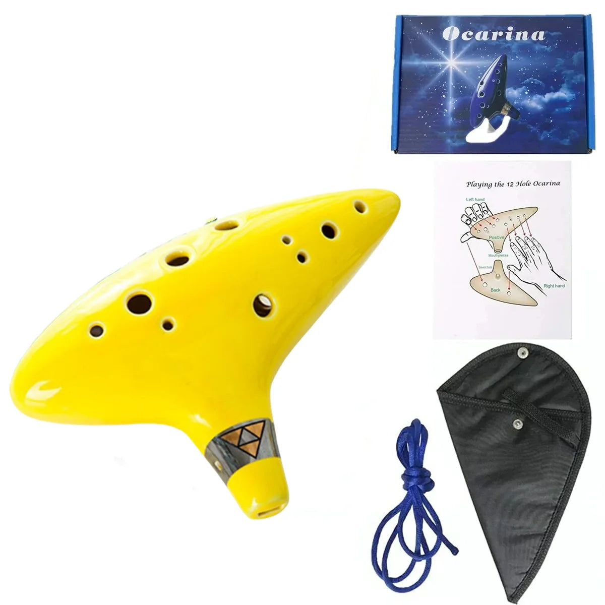 Ocarina 12 Trous Alto C jaune