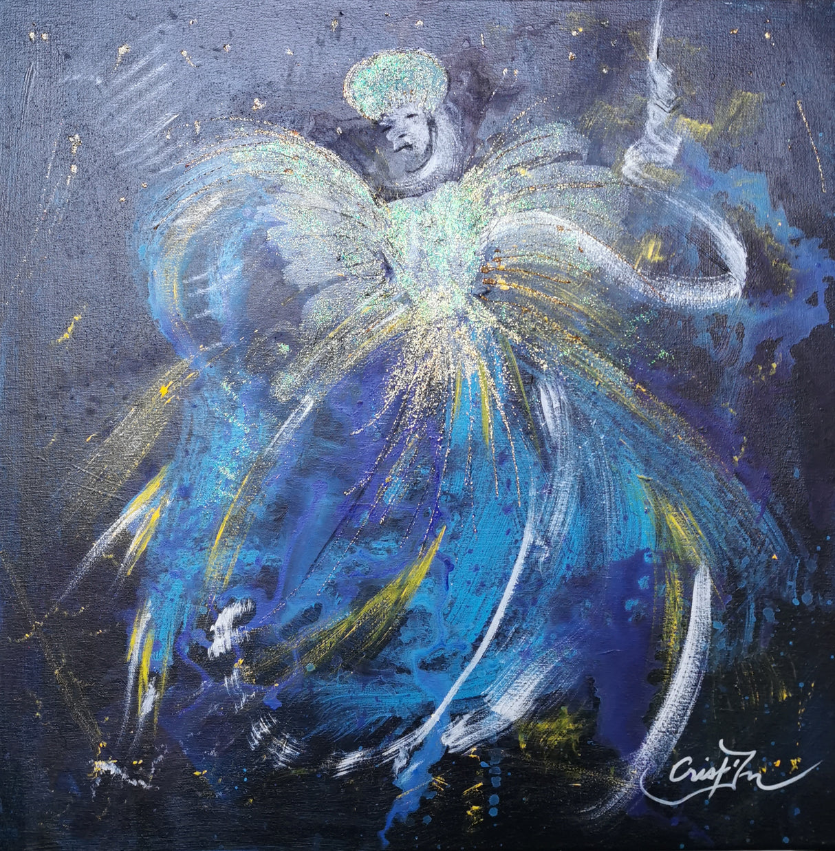 Peinture abstraite Création et Spiritualité Œuvre vibratoire fait main
