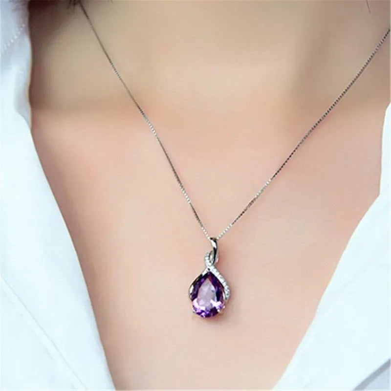 Pendentif améthyste collier