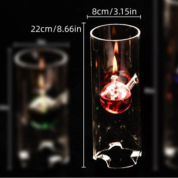 Taille Lampe à Huile Romantique en Verre | Décoration Énergétique