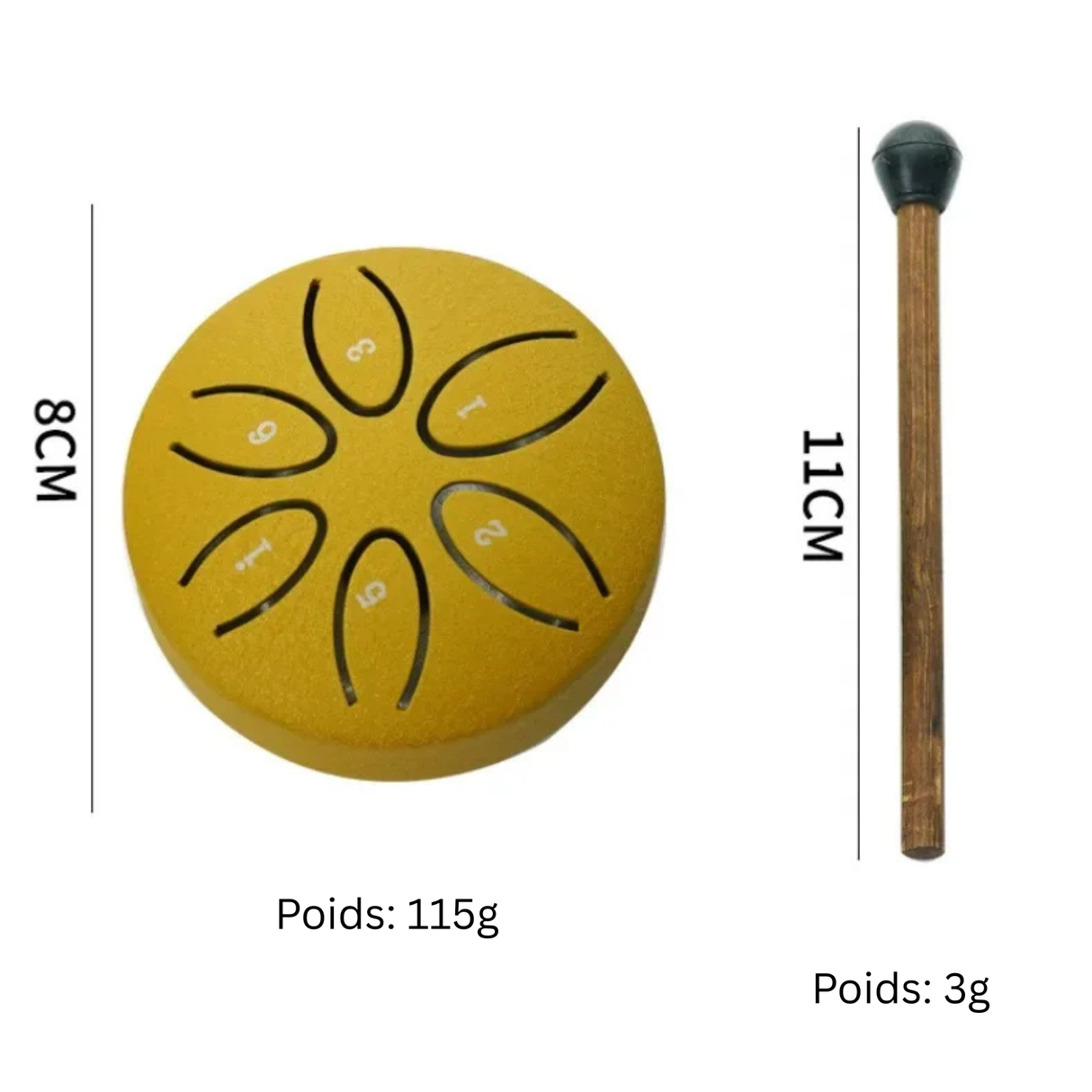 guide des tailles petit tambour en acier