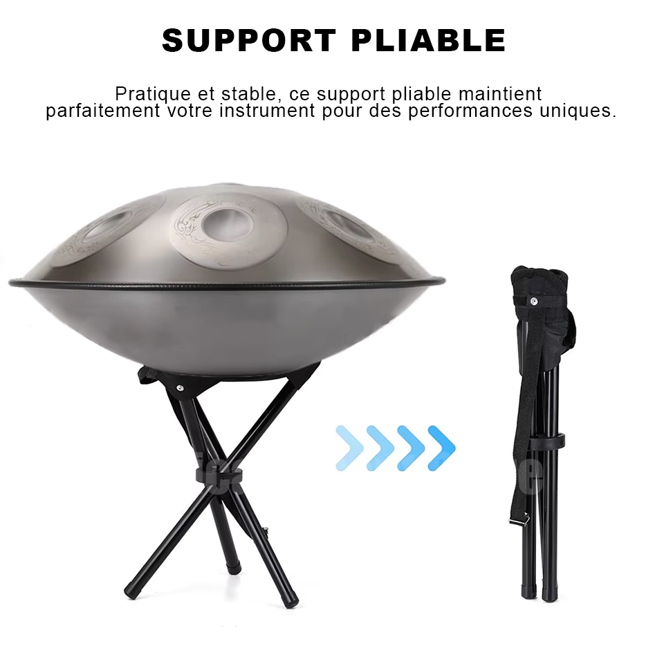 Handpan 440hz 9 notes en acier nitruré - kit compet- Sonorité pure et fabrication à la main
