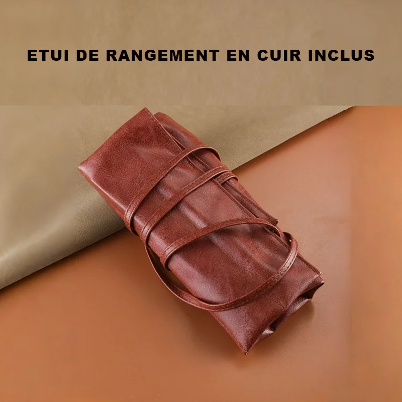 étui de rangement en cuir