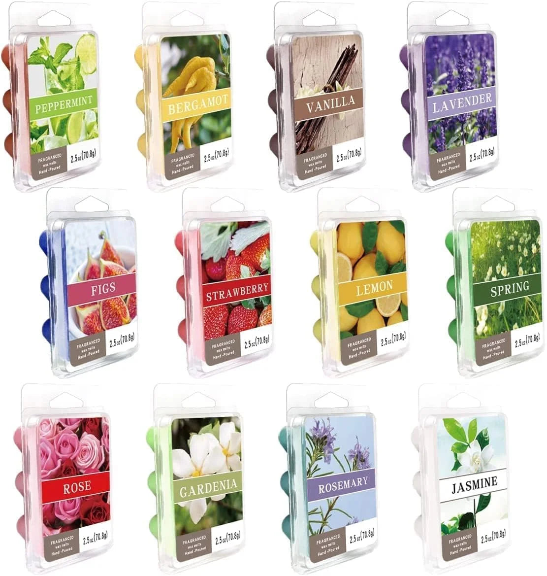 12 Cœurs Fondants parfumés en Cire de Soja 