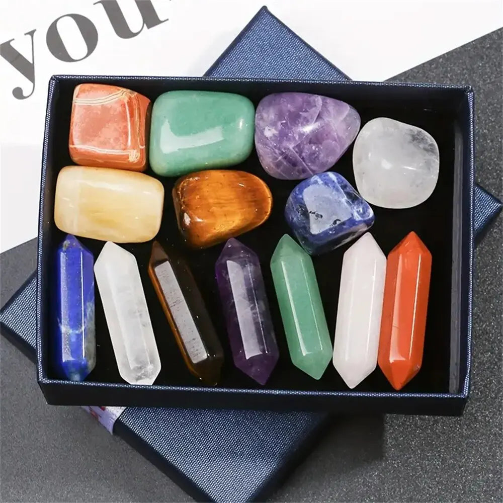 14 Pierres Naturelles Chakra – Cristaux Méditation