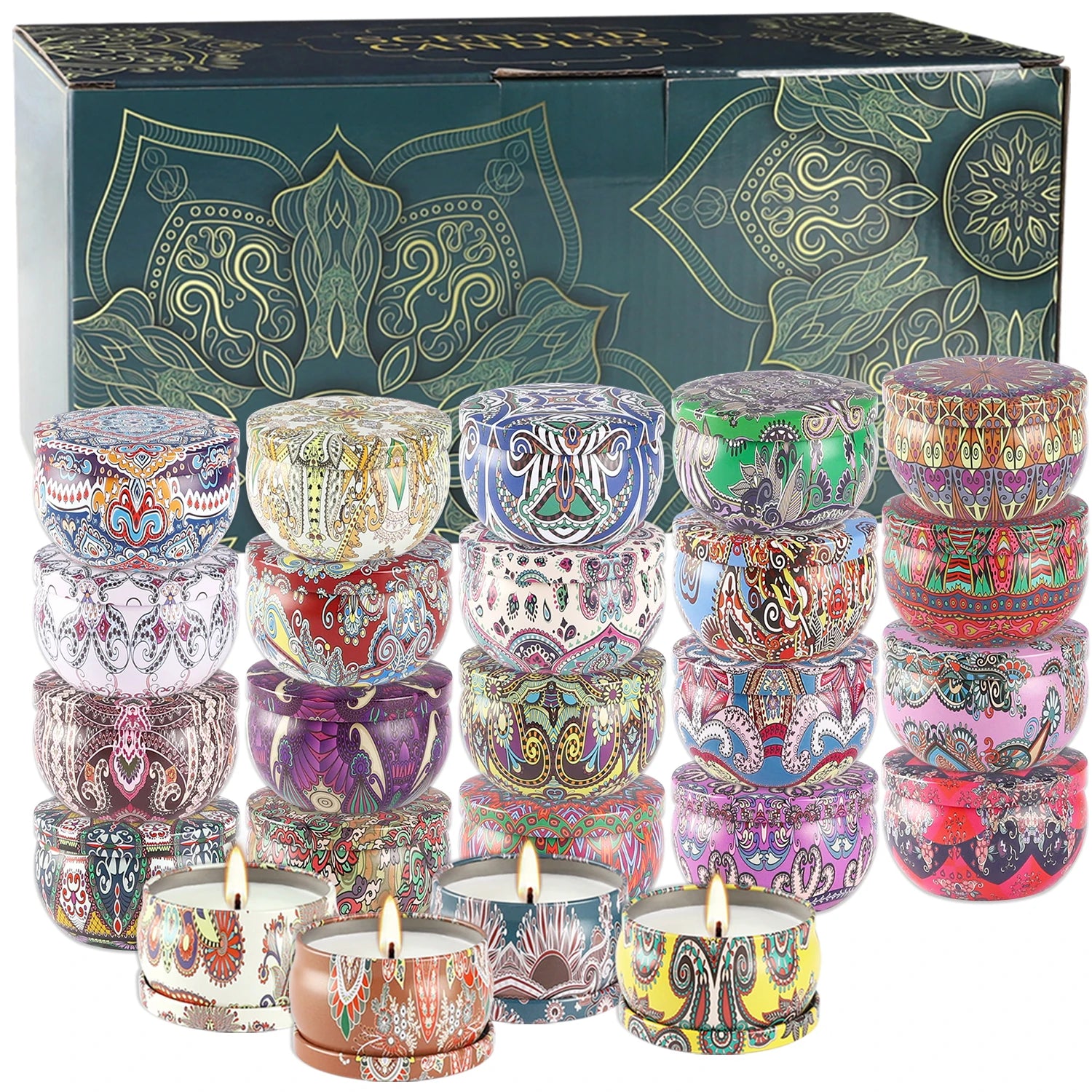 24 Bougies Parfumées Classiques | Coffret Cadeau & Mariage