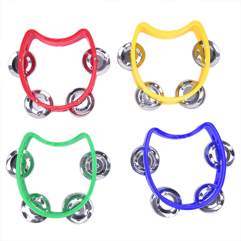 4 Tambourins Enfant à 4 Grelots – 10 cm | Instrument Musical Éducatif & Jouet Festif