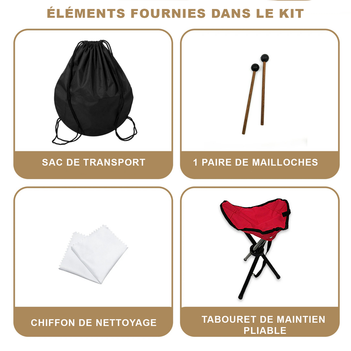 éléments fournies dans le KIT