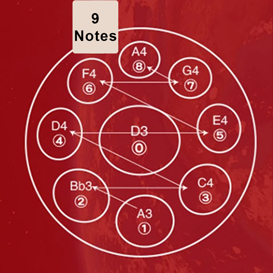 Handpan 440hz 9 notes en acier nitruré - kit compet- Sonorité pure et fabrication à la main