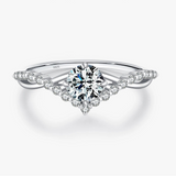 Bague Couronne en Moissanite D Color VVS1 – Argent 925 Élégance Royale
