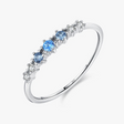 Bague Fine Argent 925 Zircon Bleu – Élégante et Empilable