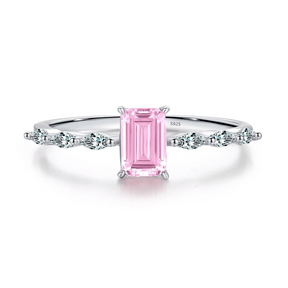 Bague en Argent 925 avec Zircon Rose
