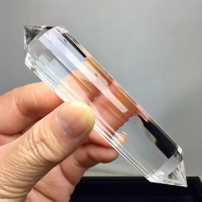 Baguette Cristal de Roche 11 cm – Pointe Double Terminaison 24 Faces 