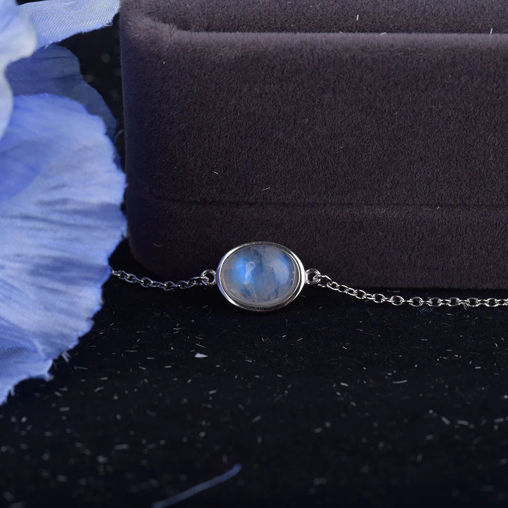 Bracelet Pierre de Lune Argent 925 – Éclat Mystique & Énergie 
