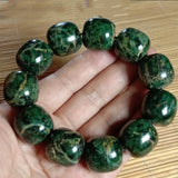 Bracelet Tibétain en Jade – Pierre Medicine King (Serpentine Fleur d’Or)