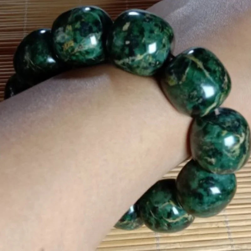 Bracelet en Jade – Pierre (Serpentine Fleur d’Or)