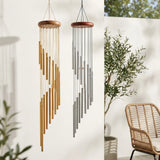Carillon à Vent 12 Tubes en Alliage d’Aluminium – Décoration Extérieure Élégante Or ou Argent