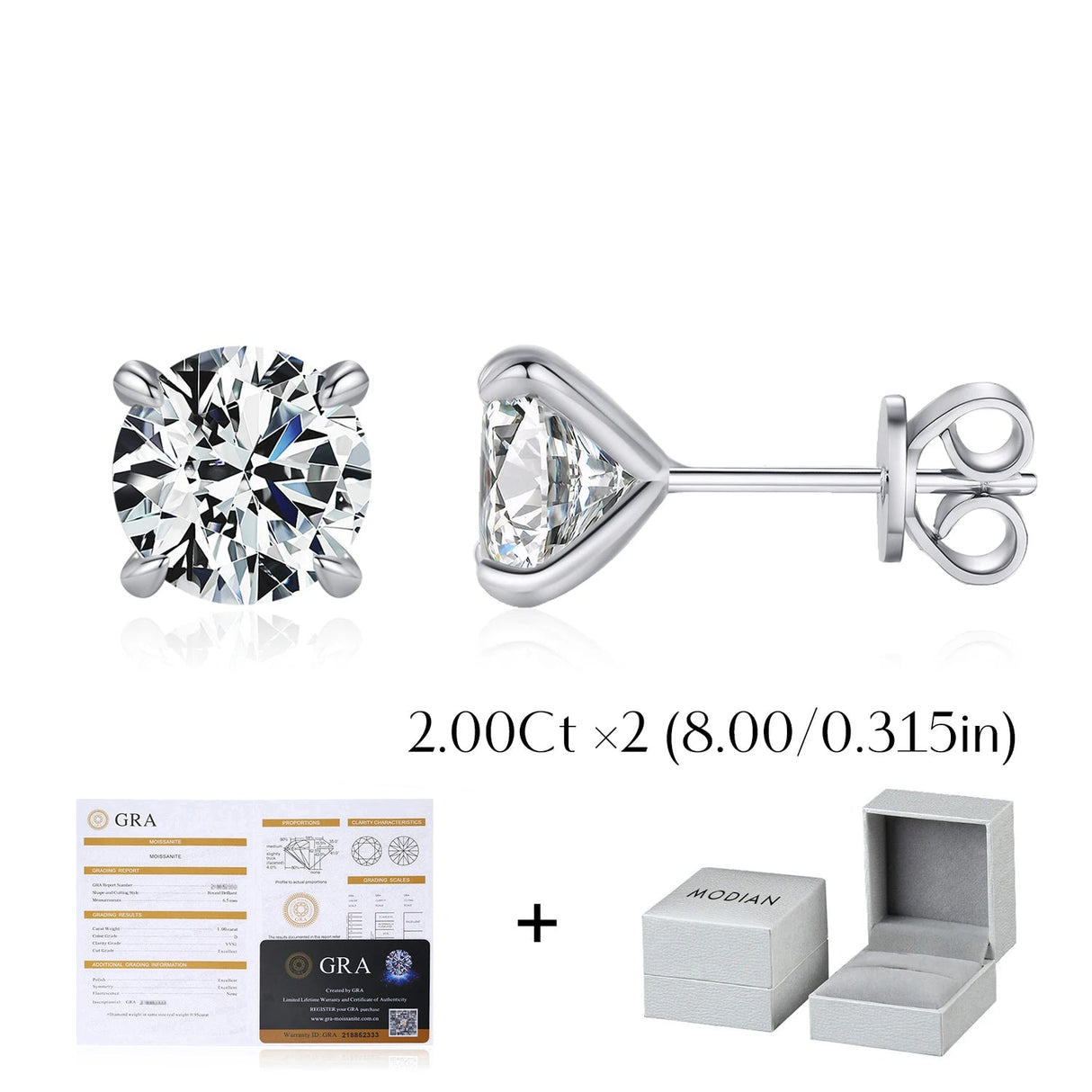 Certificat et Boîte Boucles d’Oreilles 