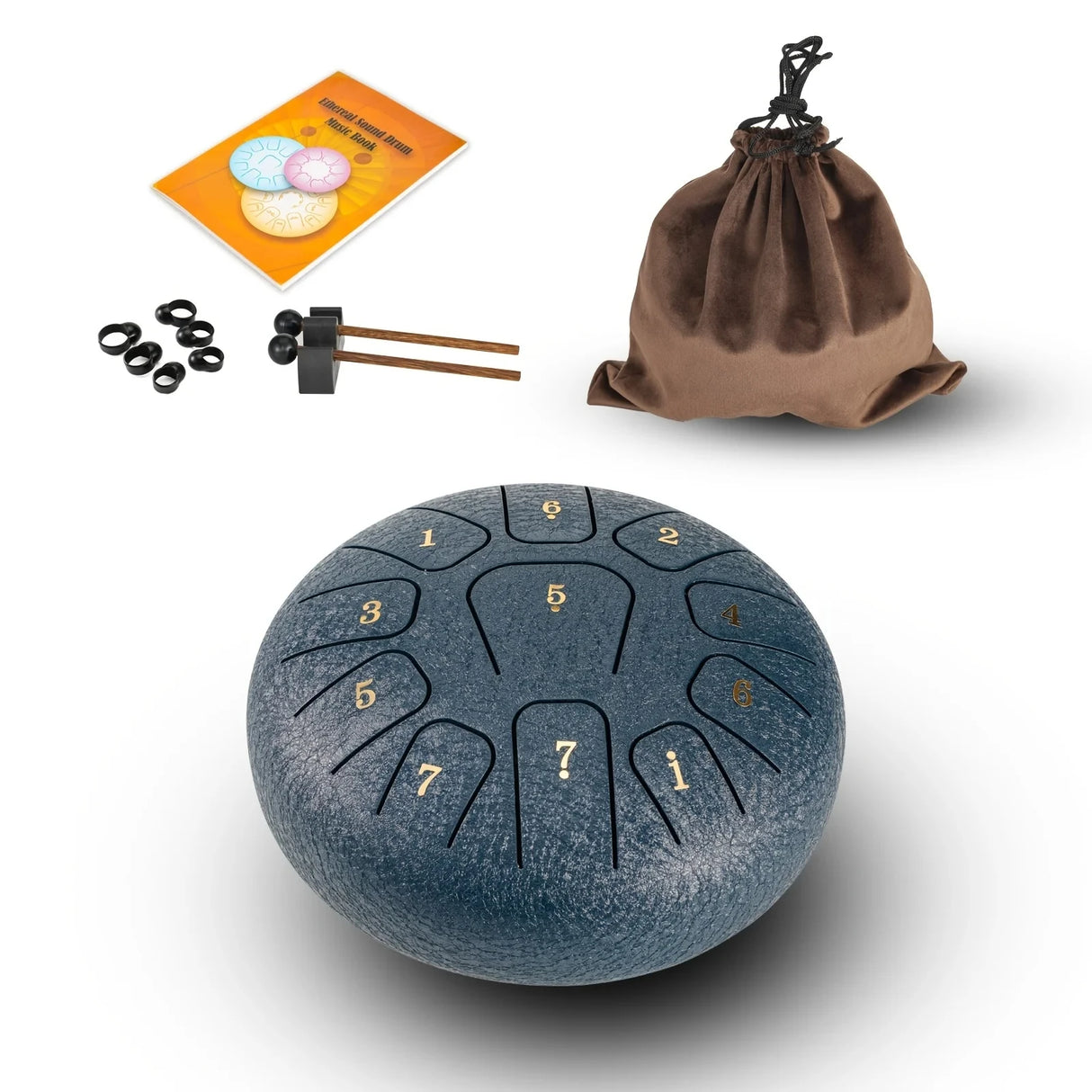 Coffret complet pour Tambour Tongue Drum 15 cm – 11 Notes | Instrument de Méditation et Relaxation