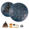 Coffret complet pour Tambour bleu marine Tongue Drum noir 15 cm – 11 Notes | Instrument de Méditation et Relaxation