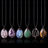 Collier Arbre de Vie 7 Chakras en Pierres Naturelles – Pendentif Énergie & Harmonie