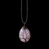 Collier Arbre de Vie 7 Chakras en Pierres Naturelles – Pendentif rose