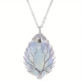 Collier Arbre de Vie en Pierres Naturelles – Pendentif blanc