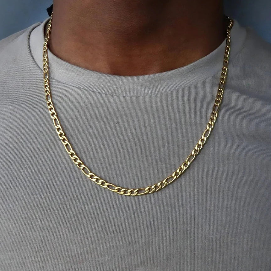 Collier Chaîne Figaro 4MM en Or 18K – Élégance Intemporelle Style Affirmé