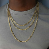 Collier Chaîne Figaro 4MM en Or 18 carat