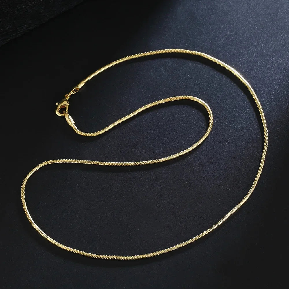 Collier Chaîne Serpent 2mm en Or 18K – Élégance Fluide et Intemporelle