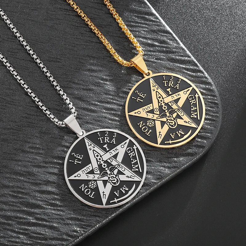 Collier Pentagramme en Acier Inoxydable – Pendentif Étoile & Amulette Symbolique