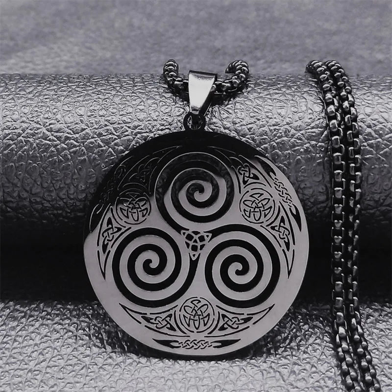 Collier Triskèle Celtique en Acier 