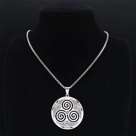 Collier Triskèle Celtique en Acier Inoxydable 