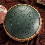 Glucophone 15 Notes – Steel Tongue Drum Tonalité Ré – Instrument vert