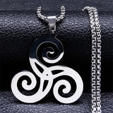 Gros Triskel Celtique en Acier collier 