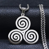 Gros Triskel Celtique en Acier collier viking