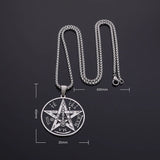 Guide taille Collier Pentagramme en Acier Inoxydable 