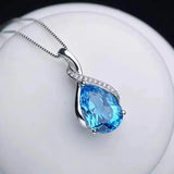 Joli pendentif aigue marine collier