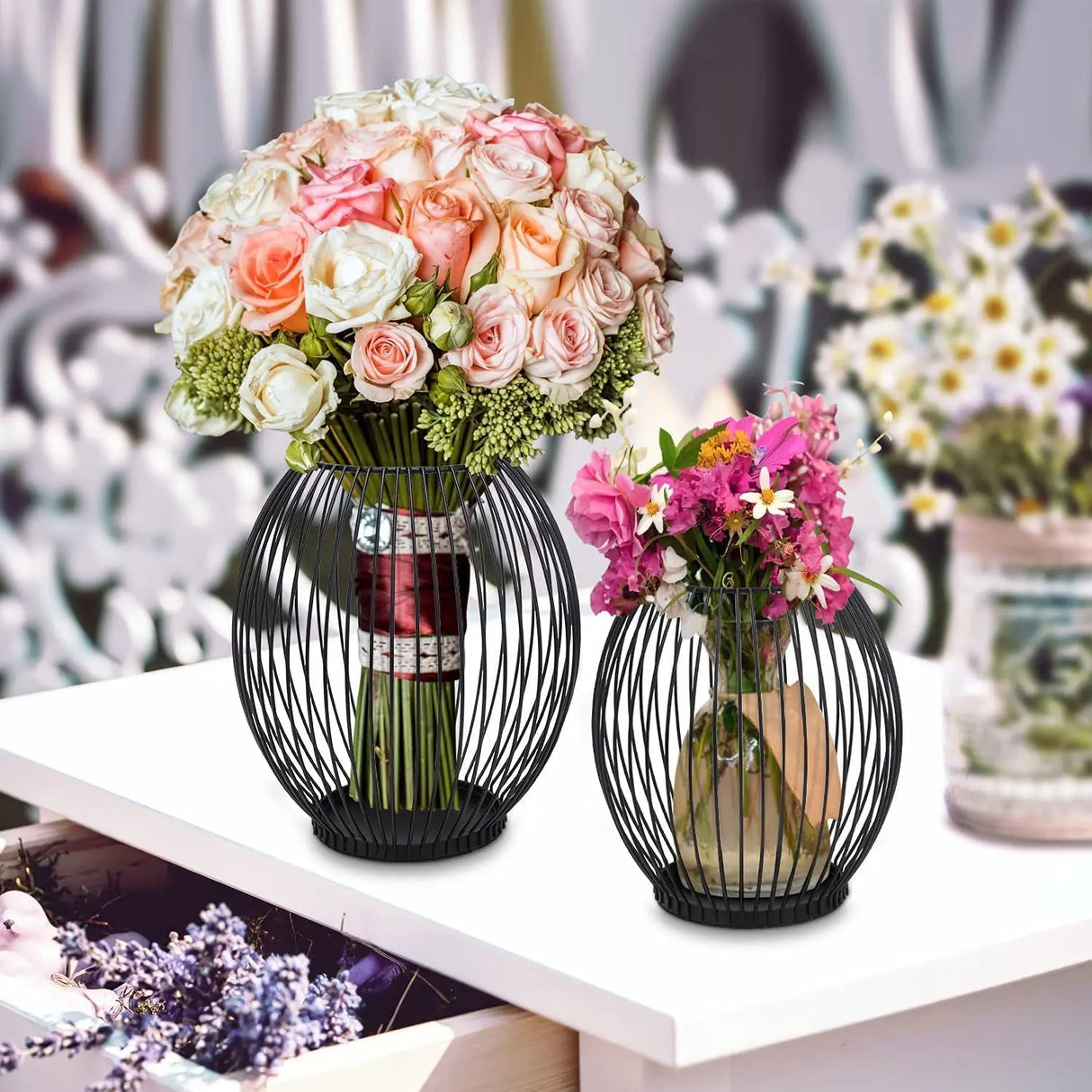 Lanterne Noire Vintage en Fer | Photophore Design 