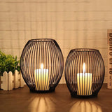 Lanterne Noire Vintage en Fer | Photophore Design Calytha