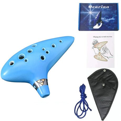 Ocarina 12 Trous Alto C Bleu clair
