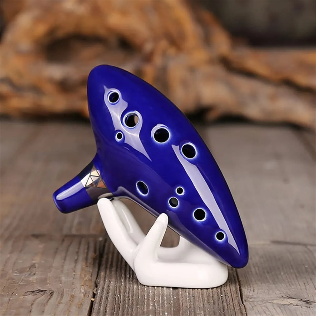 Ocarina 12 Trous Alto C en Céramique Bleue 