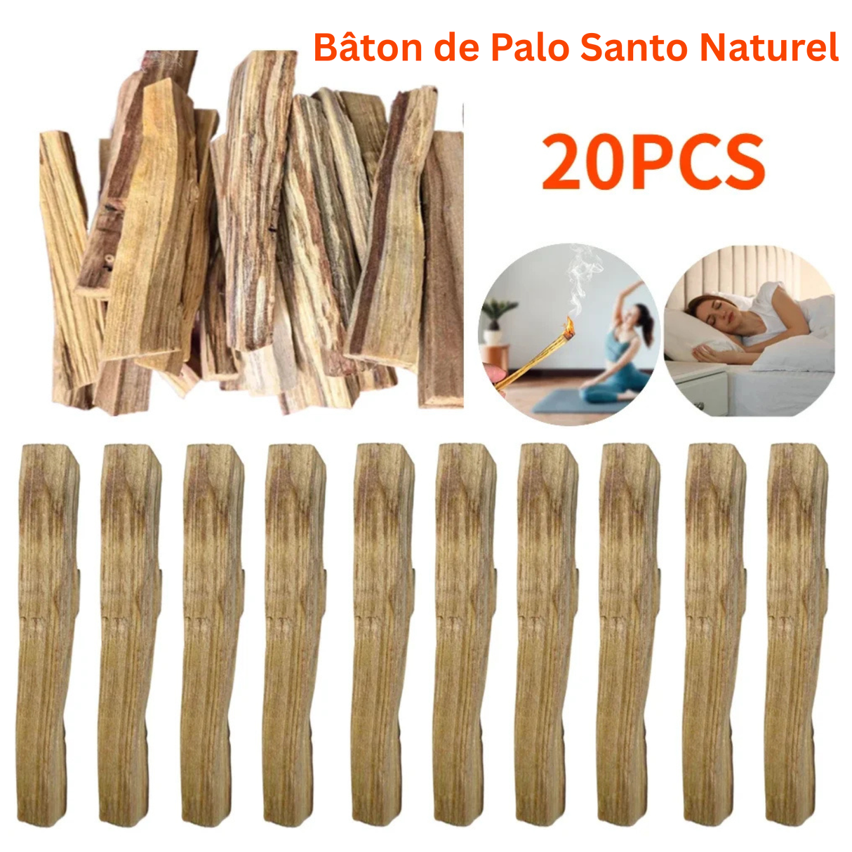 Palo Santo Naturel 7-10 cm – Encens Purifiant Bois Sacré