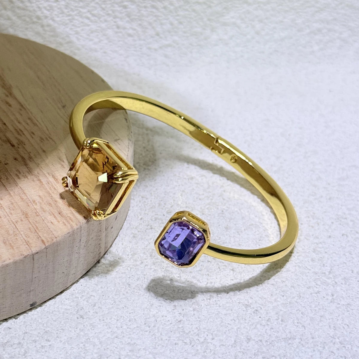 Parure Bijoux Luxe 2025 Or & Cristal Violet – Goutte d’Eau 